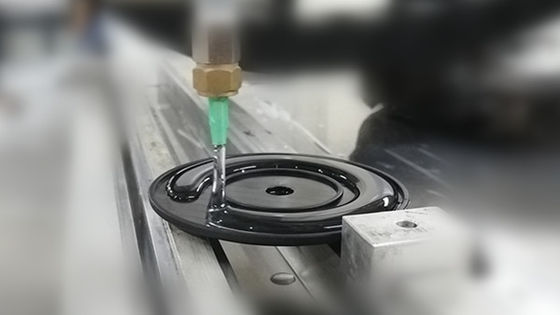 AB 2つの構成要素の接着性コーティングのための粘着料を詰める機械